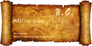 Móry Olga névjegykártya